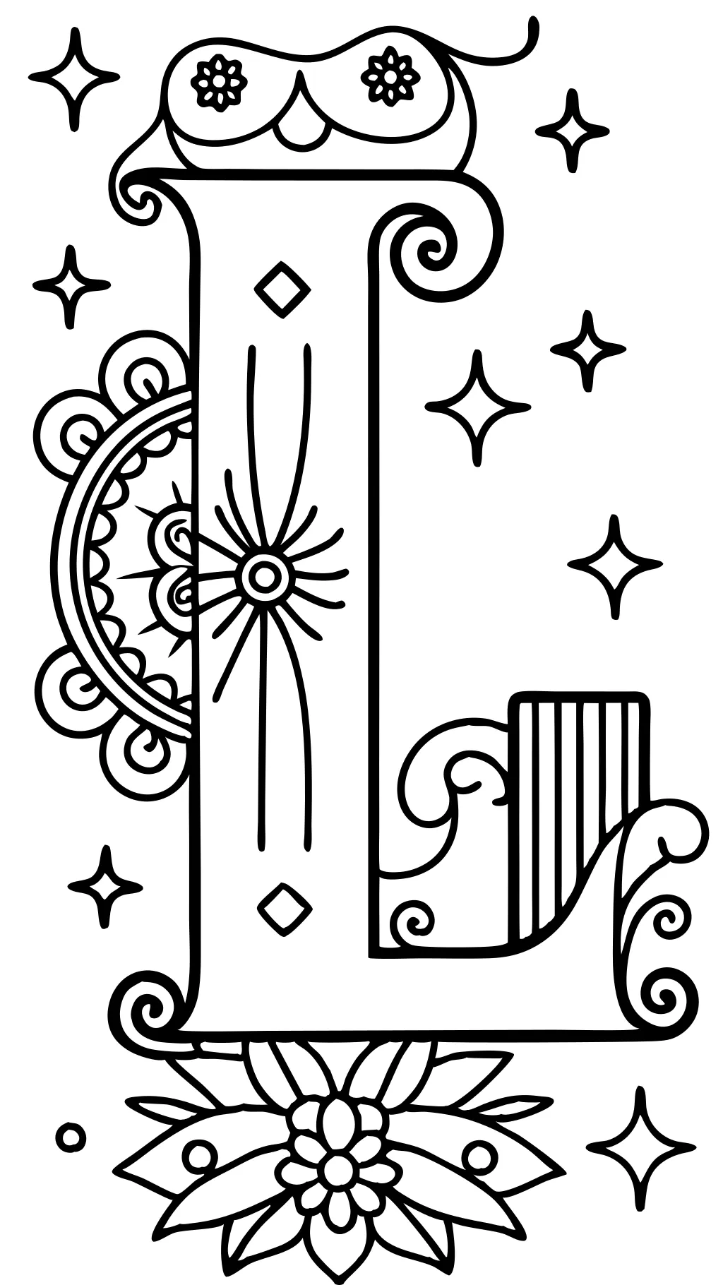 coloring pages of the letter l